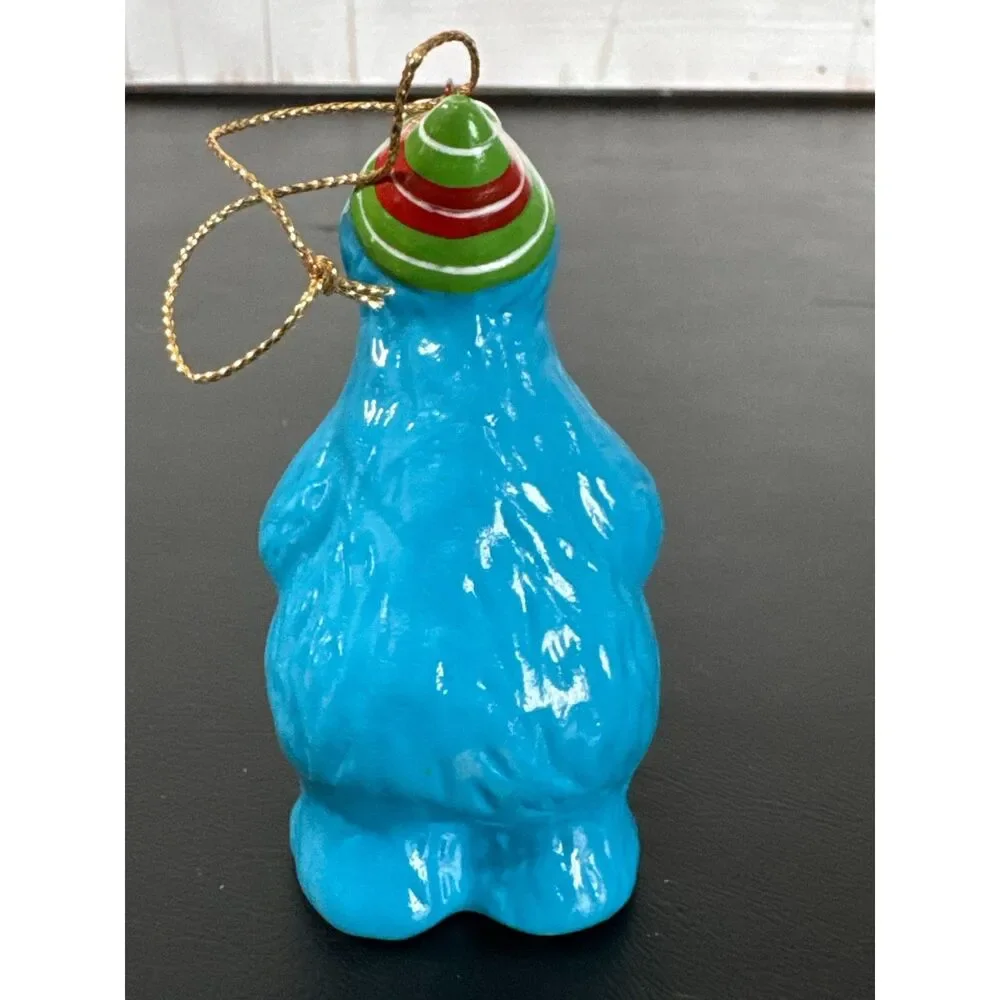 2 Sesame Street Cookie Monster Ceramic Ornaments